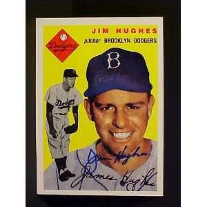 Jim Hughes Brooklyn Dodgers #169 1954 Topps Archives Autographed 