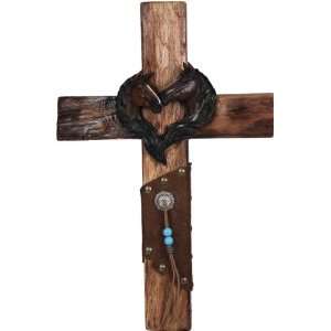  Rivers Edge 1045 Firwood Leather Cross with Beads 