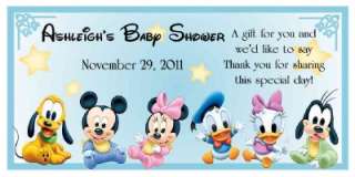 20 DISNEY BABIES Mickey Minnie BABY SHOWER FAVORS WATER BOTTLE LABELS 