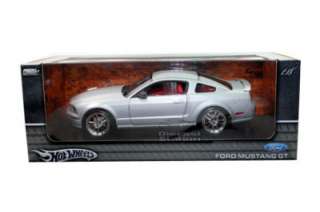 HOT WHEELS FORD MUSTANG GT COUPE DIECAST MODEL 1/18 SILVER NEW  