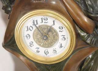 French Art Nouveau Clock Vase Set by Flora Urns Figurine  