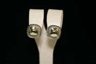 David Yurman 7mm Gold Sterling Silver Albion Earrings  