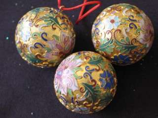 Set of 3 Cloisonne Christmas Ornaments  