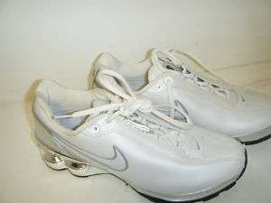 NIKE SHOX Athletic Women White Leather Shoes Size 8.5 US New  