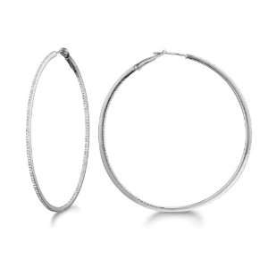   14K White Gold 2/3ct GH Diamond Hoop Earrings Arts, Crafts & Sewing