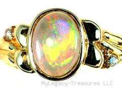   opal diamonds 14K gold engagement ring bridal Australian love  