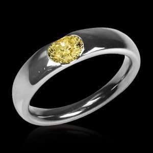  1.01 Ct. oval cut yellow canary diamond solitaire ring 