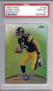 PSA 10 1998 98 Finest HINES WARD REFRACTOR RC Rookie #148  
