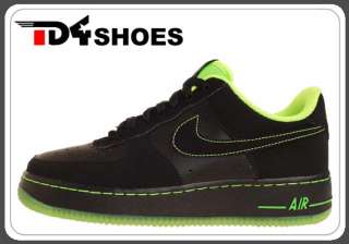 Nike Air Force 1 GS Black Electric Green Kids New 2012 Casual Shoes 