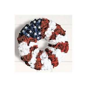  Red, White and Blue Rosebud Wreath