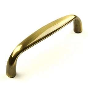  Solid Brass Pull, 4 In Drill Centers, Polished Antique 