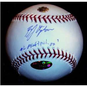  B.J. Upton Autographed Baseball with #2 Draft Pick 02 