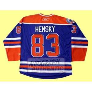  Autographed Ales Hemsky Edmonton Oilers Jersey (Blue 