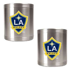  Los Angeles Galaxy MLS 2pc Stainless Steel Can Holder Set 