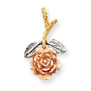  14k Gold Tri color Rose Charm Jewelry