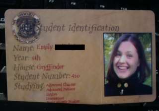 Harry Potter Hogwarts Student ID Card Costume Cosplay  