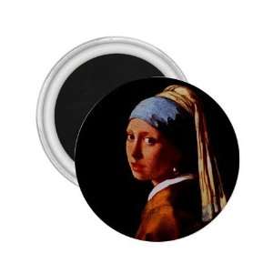 Girl with a Pearl Vermeer Refrigerator Magnet 