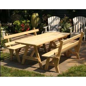  6 Treated Pine Picnic Table with 2 Backed Benches Patio 