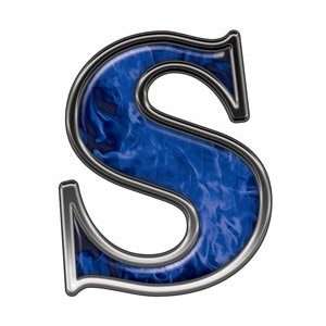  Reflective Letter S with Inferno Blue Flames   12 h 