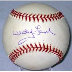 Autographed Whitey Ford Baseball   Al Jsa Coa Hof   Autographed 