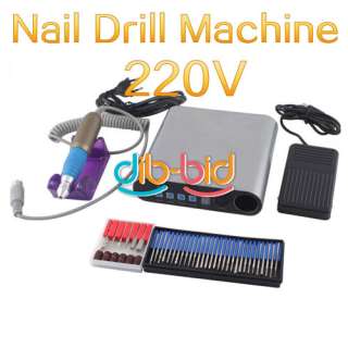   Pedicure Nail Art File Drill Electric 20,000 RPM Machine Salon 220V #9