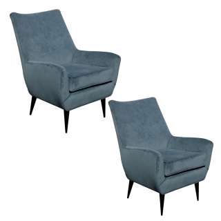 Vintage Italian Contemporary Arm Lounge Chairs  