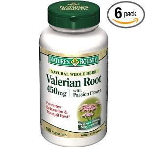 Natures Bounty Natural Whole Herb Valerian Root, 450mg, 100 Capsules 
