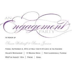  Purple Script Engagement Party Invitation (10 pack) Toys 