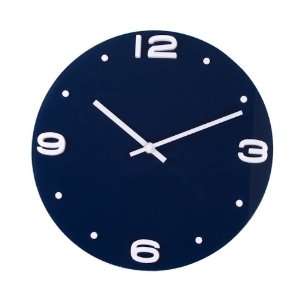  Hometime Modern Style Blue Glass Wall Clock With White 