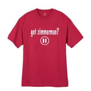 Mens Got Zimmerman ? Red T Shirt Size Large Sports 