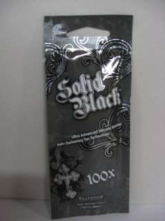 SAMPLE PACK PACKET SOLID BLACK 100x BRONZER INDOOR TANNING BED LOTION 