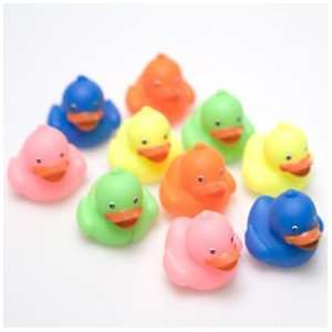  Mini Neon Rubber Ducks Toys & Games
