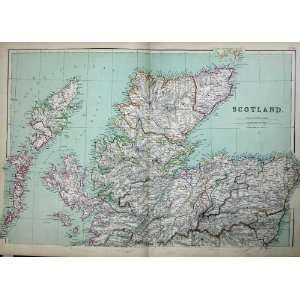   1872 Blackie Geography Maps Scotland Minch Moray Firth