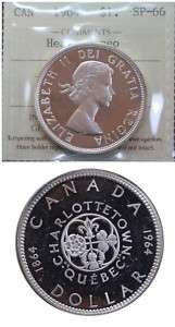1964 Canadian Silver Dollar ICCS certified SP 66  
