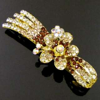   , 1pc rhinestone crystal flower hair barrette clip  