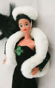 Classic Mattel Barbie Doll Black Dress Long Black Hair  