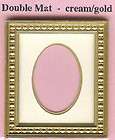 DOLL HOUSE MINIATURE GOLD PICTURE FRAME EMPTY FVDMG CREAM OVAL MAT 