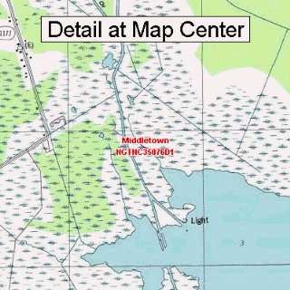 USGS Topographic Quadrangle Map   Middletown, North Carolina (Folded 