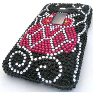  LG MS910 Esteem Pink Owl BLING GEM JEWEL Design Hard Case 