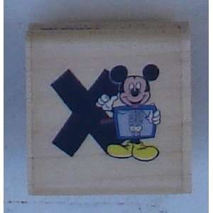  Mickey Mouse (X) Wood Mounted Alphabet Letter Rubber Stamp 