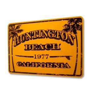  Huntington Beach 1977 Aluminum Sign in Yellow Everything 