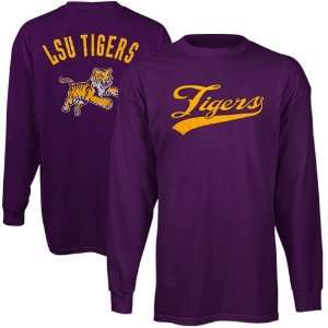  NCAA LSU Tigers Purple Blender Long Sleeve T shirt Sports 