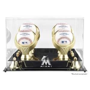 Miami Marlins Golden Classic Four Baseball Logo Display Case   Acrylic 