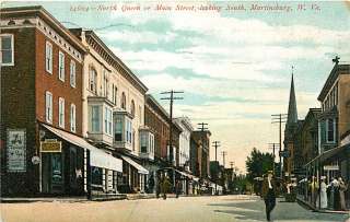 WV MARTINSBURG N QUEEN OR MAIN ST MAILED 1908 S01749  