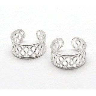 Sterling Silver Coiled Wirework Ear Cuff Pair Earrings