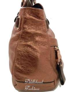 Makowsky Tote Bag Glove Leather ANDREA Pocket Satchel Metallic 