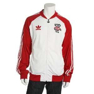  Adidas University of Wisconsin UW Solid Red & White Track 