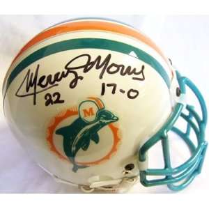 Mercury Morris Signed Mini Helmet   with 17 0 Inscription