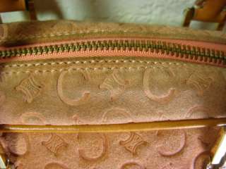 Vintage CELINE Salmon Pink Suede & Leather Doctor Boston Hand Bag 