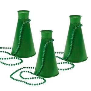  Plastic Green Megaphone Necklaces (1 dz) Toys & Games